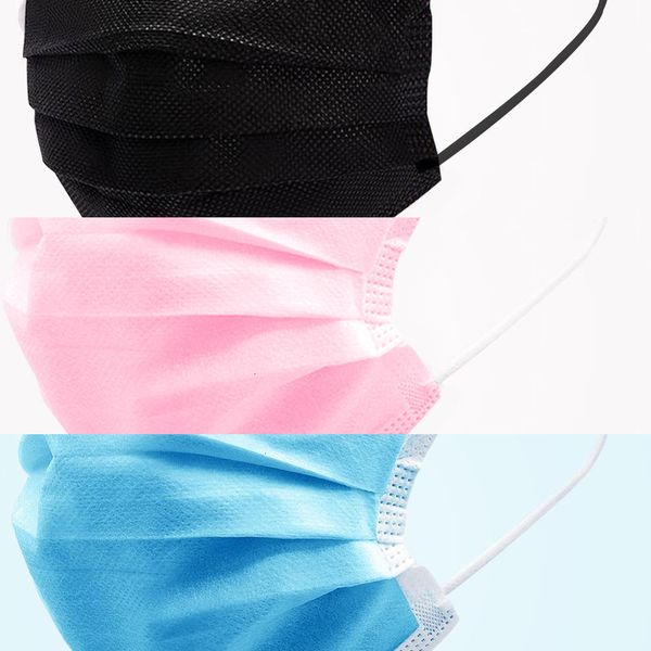 

factoryqceyblue black masks stock face in disposable pink mask with elastic ear loop 3 ply breathablehovm ka96 g88fxvxh