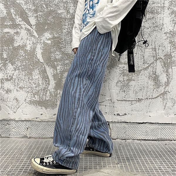 

trousers 2021 men's spring and winter new zebra pattern jacquard pants male clothing p9sn, Black