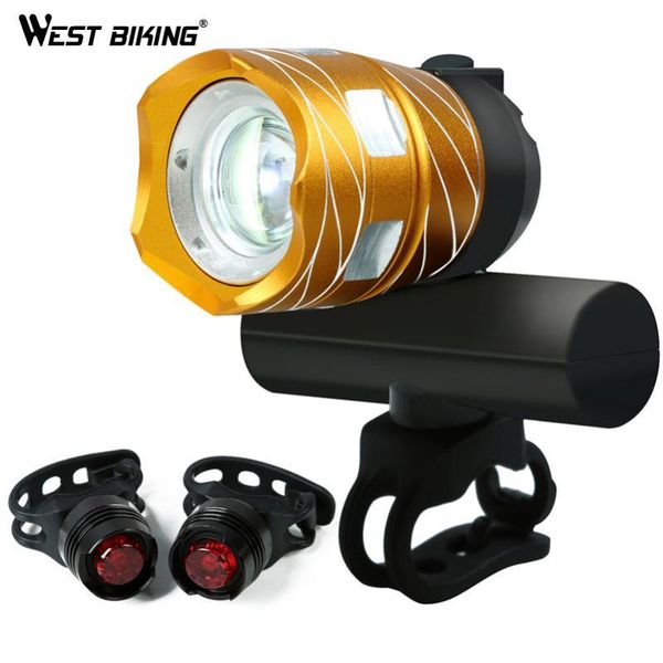 

west biking ultra bright bike light 1200lm zoom waterproof t6 led front headlight taillights usb rechargeable bicycle light