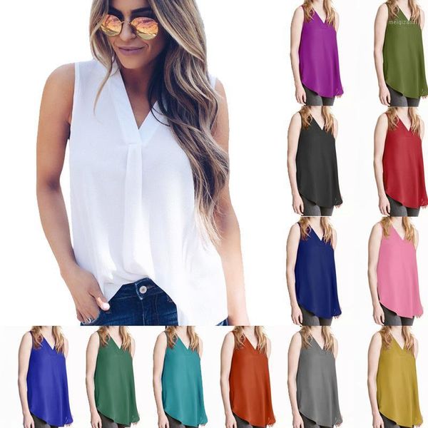 

s-5xl large size women white chiffon shirt fashion casual sleeveless v-neck black loose blouse 2020 summer plus size1
