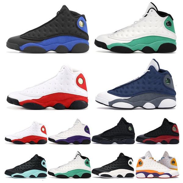

shoes new basketball mens 13s trainer jumpman 13 flint hyper royal lucky green playground balck cat he got game men sport sneaker outdoor, Black