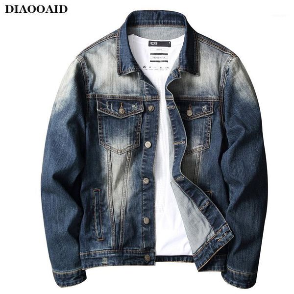 

diaooaid 2019 new men fashion denim jacket casual hip hop retro denim streetwear male quality cotton personality coat1, Black;brown
