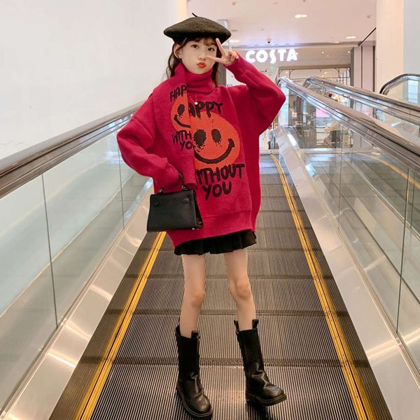 

pullover autumn sweater clothing winter girls' new korean relaxed medium and large children's thickened t-shirt in 2020 cf51, Blue