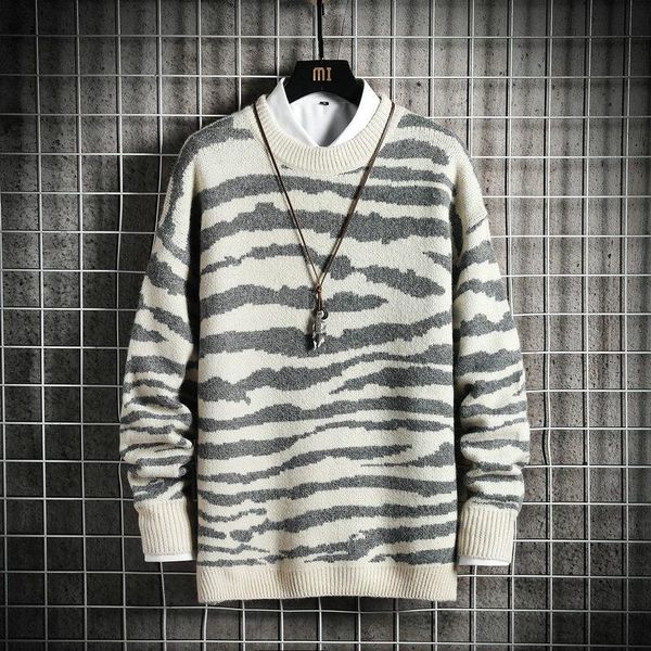 

men's sweaters 2021 spring winter sweater men fashion casual pullovers knitwear thick warm camouflage style mens pull, White;black