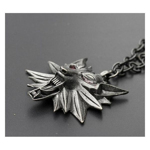 

the witcher 3 witch 3 wolf head necklace pendant whole sqcuep homes2007, Silver