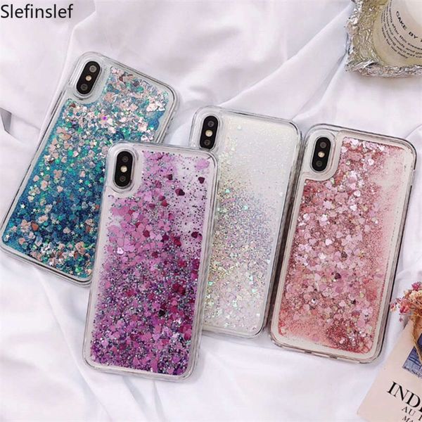 

3pink love mobile phone case vip 11 pro max x xr xs liquid quicksand cover vip 5s 6s 678 with flash sequinscf1