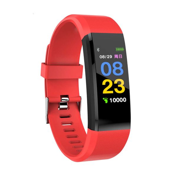 

id115plus color screen smart bracelet, heart rate sphygmomanometer step information reminder gift