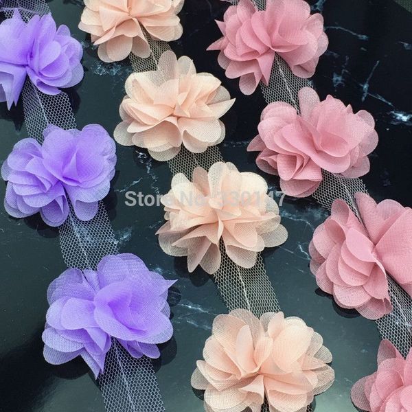 

118 pieces 6cm chiffon flowers fabric flower diy girl hair accessories dress ornaments for headbands wedding & party decor 1022