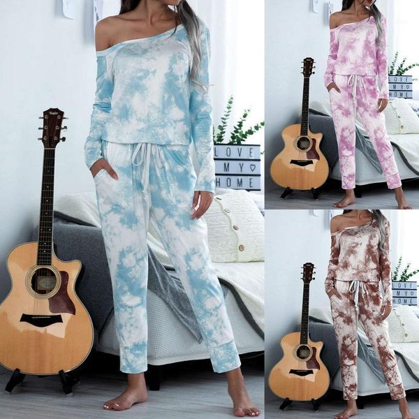 

casual tie-dye suits women jumpsuits plus size loose long sleeve pink suits over size elastic waist ladies strapless1, Gray