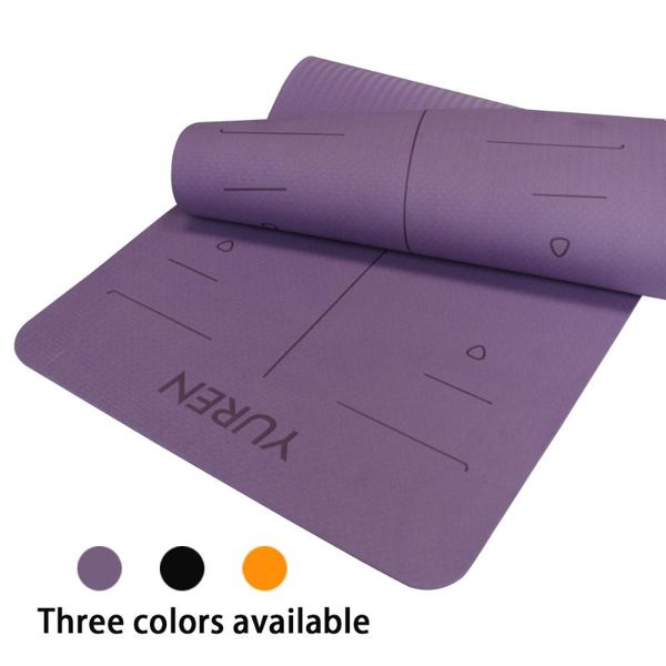 

yuren yoga mat gymnastics mat 80 cm wide thickness 10 mm pilates hatha cardio laser carved guides mandala eco tpe fitness