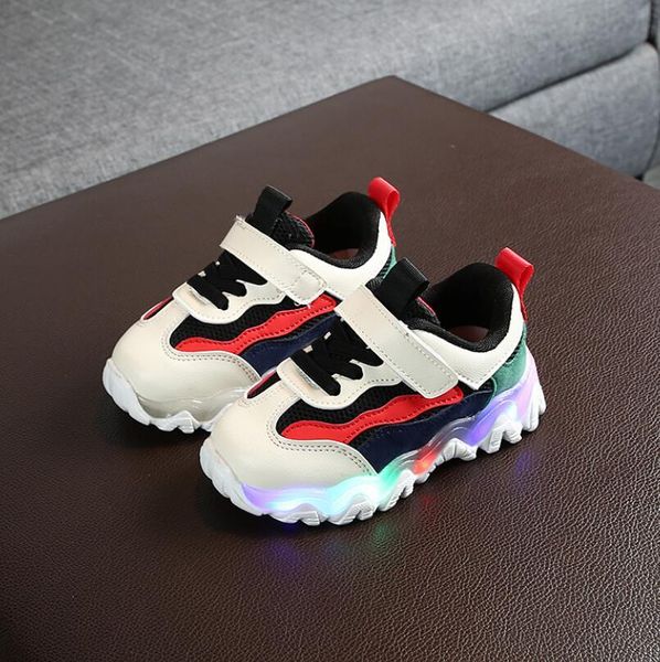 

child sport shoes spring luminous fashion breathable kids boys net shoes girls sneakers with light running shoes jllxzi bdetrade, Black