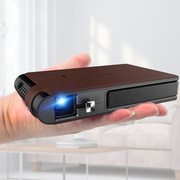 

pocket wifi projector mini hd dlp battery support 1080p airplay 3d, small wireless portable pico size with speaker auto keystone