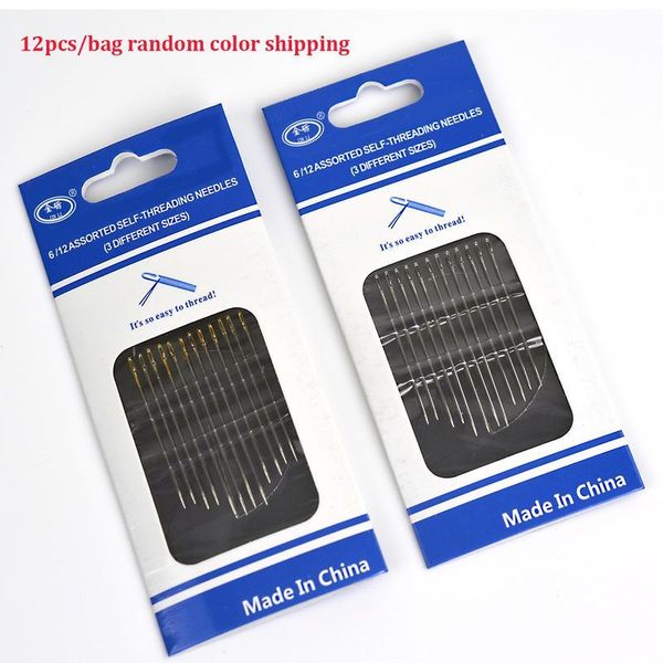

12pcs sewing needles multi-size side opening hole fast through stainless steel darning hand tools diy jewelry acc qylmjp