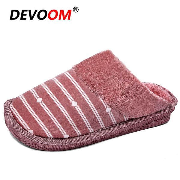 

2020 winter slippers indoor ladies bedroom furry slides for women home slipper anti-slip size 45 house floor shoes women, Black