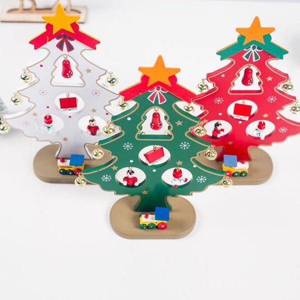 

diy wooden christmas ornaments tree ornaments festival party xmas tree table desk decoration1