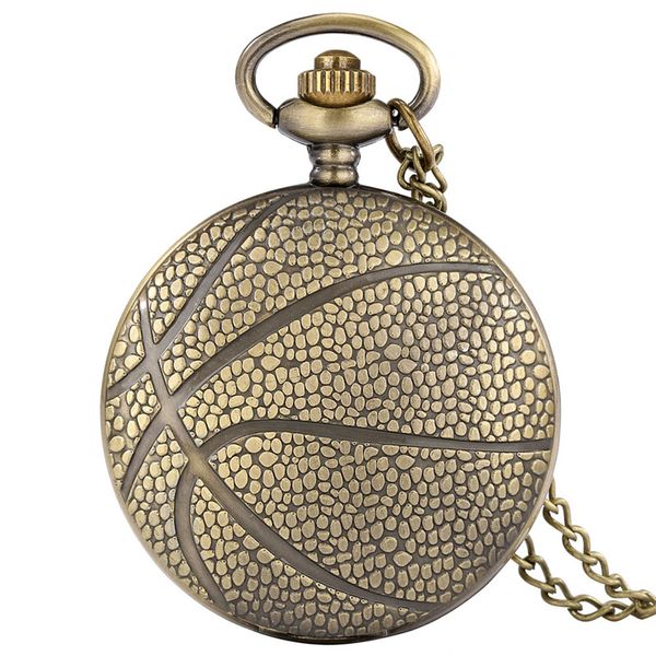 Старая мода карманные часы гравировать баскетбольный дизайн мужчина женщин кварцевые аналоговые часы арабские номера Цепочка ожерелья