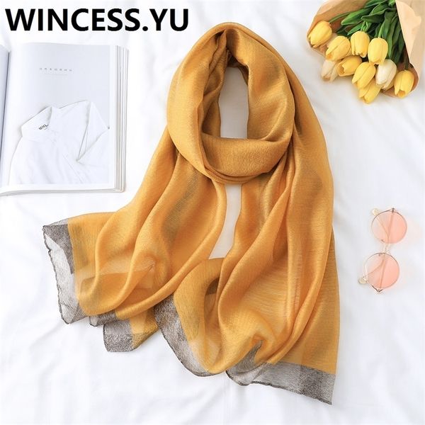 

spring autumn silk scarf solid shg autumn silk scarf solid shawl and wraps female beach scarf wraps fashion pashmina y201007, Blue;gray