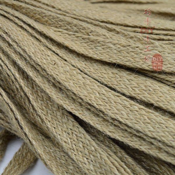

jute 0.8 /1.0/1.5/ 2.0/ 2.5/3.0/3.5/4.0/ 4.5/5.0cm wide*10 meters knitted flat decoration jute rope rope diy hand weaving1, Black;white