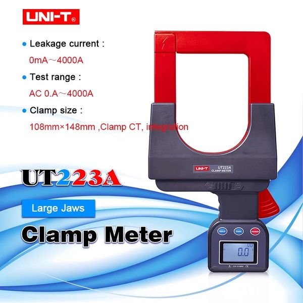 UNI-T UT223A pinza amperometrica per perdite di grosso calibro 4000A pinza amperometrica AC archiviazione dati trasmissione dati RS-232 retroilluminazione LCD