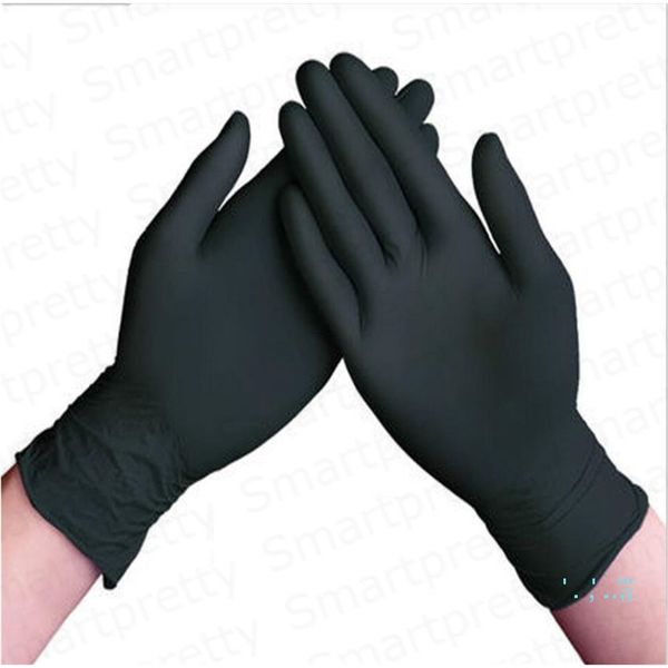 

100pcs/lot disposable nitrile latex anti-static anti-skid anti-acid protective gloves barbershop kitchen rubber glove in stock e33102