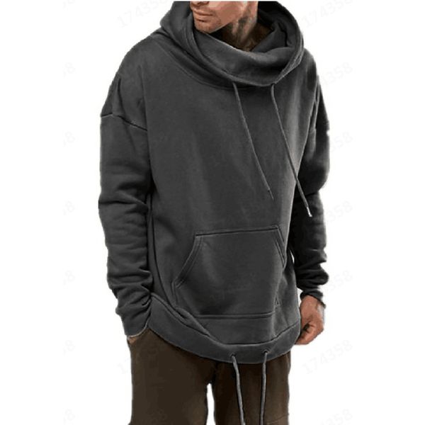 

2020 осень новых людей сыпучие модные капюшоном толстовка solid color lbd512, Black