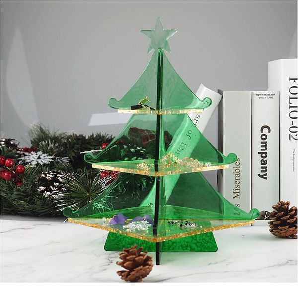 

3d christmas tree storage shelf sile mold for diy craft epoxy resin mould jewelry maki bbyllk, Black