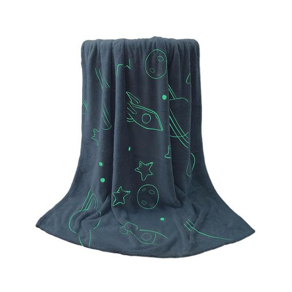 

blankets glow in the dark blanket space luminous for kids adults super soft plush throw flannel decoration 66cy