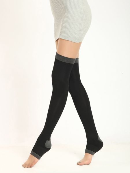 

420d 80cm womens stockings nylon varicose veins compression burn fat fit slimming beauty leg over the knee high socks fingerless, Red;black