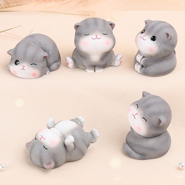 

new cute creative cat resin statue micro decor for car desk outdoor garden animal sculpture decoration ornament dropshipping