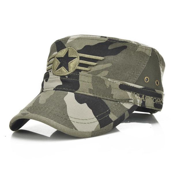 

wide brim hats men hat adjustable flat caps summer male us washed cotton twill army cap camouflage kepi, Blue;gray