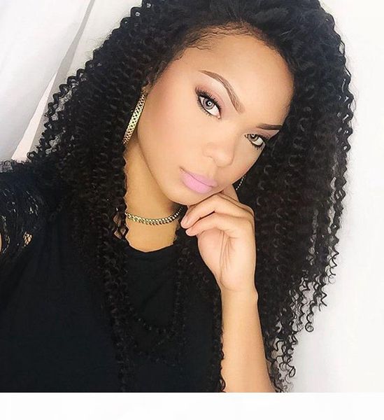 

природные hairline полные парики шнурка deep curly wave long virgin человеческих волос густые отбеленные узлы фронта шнурка парик для чернок, Black;brown