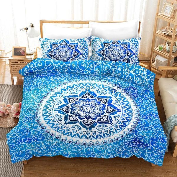 

3d bohemia mandala print bedding set duvet covers pillowcases one piece comforter bedding sets bedclothes bed linen 021