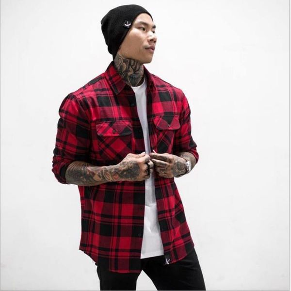 

flannel plaid shirt men casual long sleeve high cotton fashion 2020 male shirt chemise homme camisa social masculina1, White;black