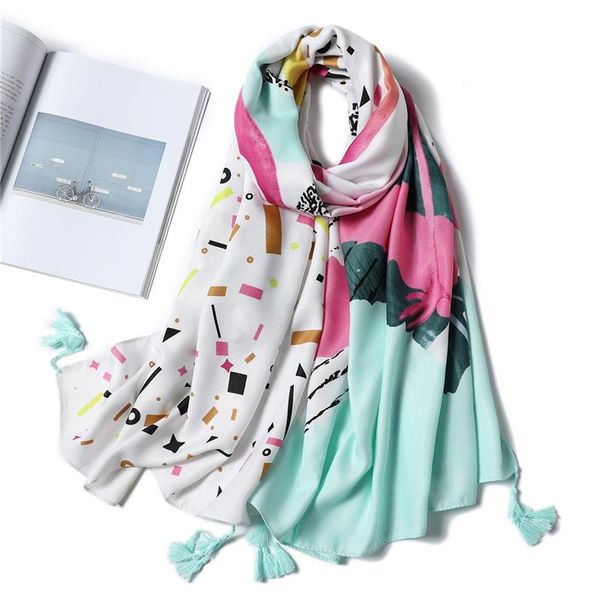 

женщины хлопок шарф шали способа печати хиджаб foulard пашмины бандана кисточкой бич похититель lady высокое качество глушитель обертывания, Blue;gray