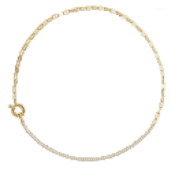 

gothic gift wedding p d p a o l a mirage choker sparkles cz pave zirconia bling crystal stone chain necklaces for women jewelry1, Golden;silver