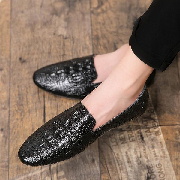

лето офиса мужской обувь из натуральной кожи свадьбы люкс повседневная формальной моды обувь для мужчин аллигатор, Black