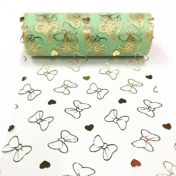 

diy chair tutu ribbon craft decoration sash wedding tulle roll spool gift printed skirt organza party fabric 92m roll bbyaey tore2010