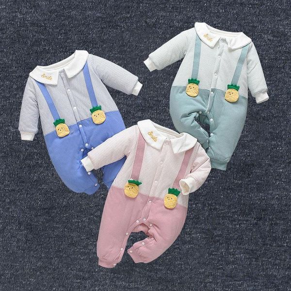 

infant baby rompers winter warm newborn long sleeve jumpsuits outfits knitted infant girls overalls kids boy costume, Blue;gray