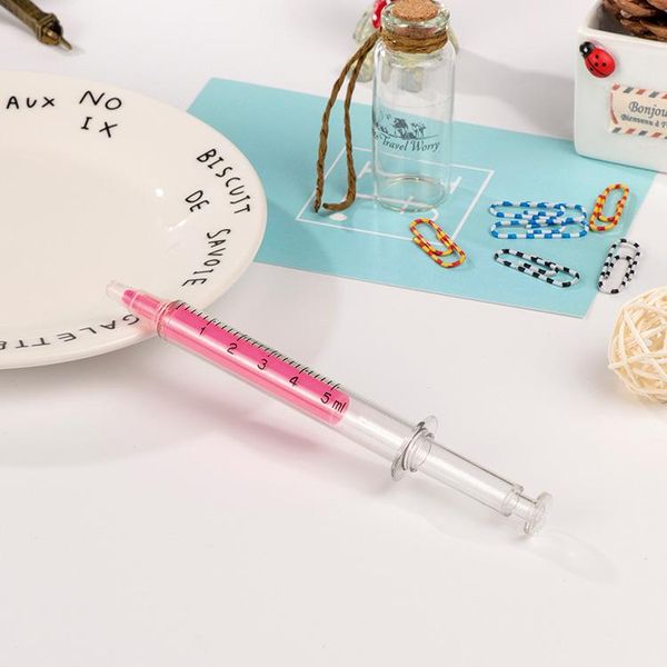 

1 pcs lot creative highlighter pens syringe design markers fluorescent pen stationery scrapbook material school supplies ygb02 bbyrpi, Blue;orange