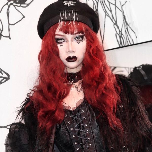 

berets punk rock gothic tassel metal pu leather patchwork wool beret cap harajuku vintage lolita hats womens, Blue;gray