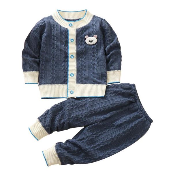 

boys sweaters autumn new knit suit baby boys girls clothes knitted sweaters winter children's suit for infant baby, White