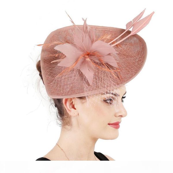 

mingli tengda peach shape formal party hat pgraphic bride headwear wedding hats for women elegant yellow tiara birdcage veil