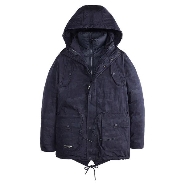 

2021 new winter parka men hooded thick warm windproof mens two-piece coat camo male double jacket casual outerwear 9idm, Tan;black