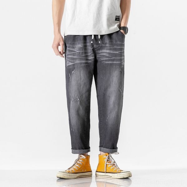 

n0nt8 jeansfit slim casual jeansjeans harem men's ankle autumn new nine-point and pants trendy brand men's loose casual pants jean, Blue