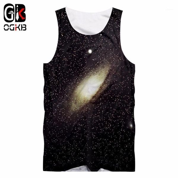 

ogkb 2018 summer men women 3d tank print starry star vest man hiphop punk sleeveless tee shirts singlets 5xl1, White;black