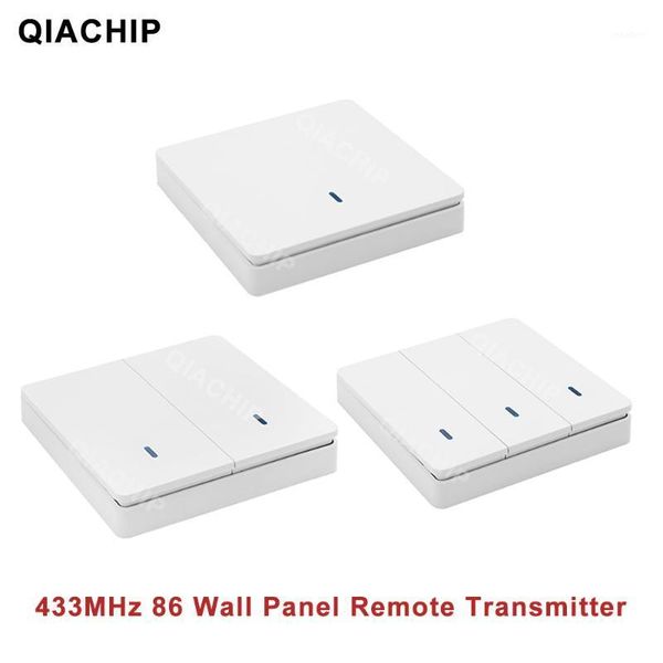 

qiachip 433mhz universal wireless remote control 86 wall panel rf transmitter receiver 1 2 3 button for home room light switch1
