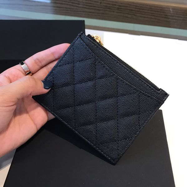 

women zippy wallet purse ch black calfskin caviar quilted credit card holder zipper wallet coin purse mens wallets bag with box, Brown;gray