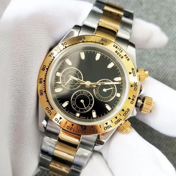 

with original box watch 40mm 116503 116523 sapphire 18k yellow gold no chronograph mechanical automatic mens watches 2022, Slivery;brown