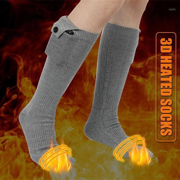 

sports socks electric heated usb rechargeable thicken warmer for women men winter outdoor skiing cycling heating socks1, Black