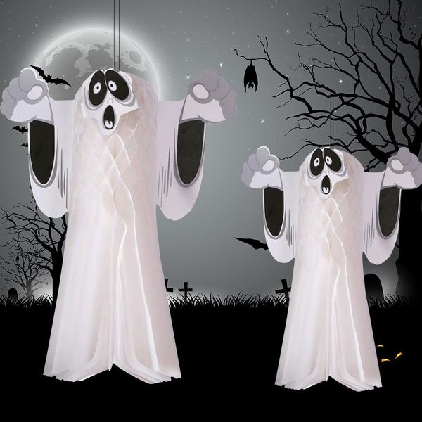 

halloween party decoration horror ghost paper hangning pendant ornament kids toy april fool festive ghosts party event supplies bbyxgd